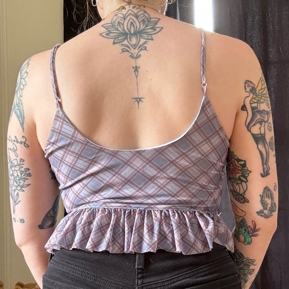 Preppy Plaid Ruffle Cami Tank Top - Picture 3 of 8